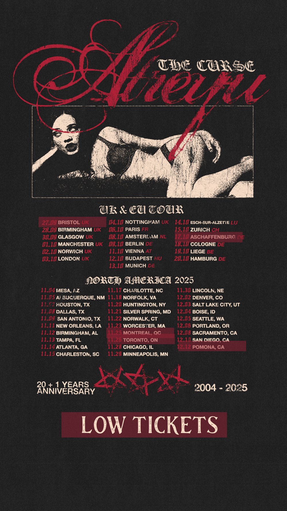 Atreyu The Curse Tour Poster 2026